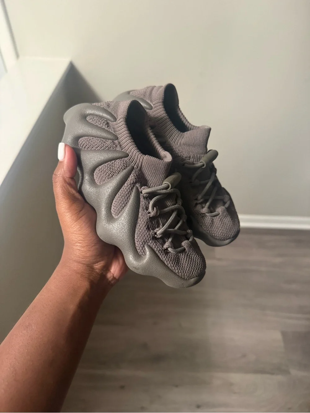 Yeezy 450 Kids Slip-On Sneakers in Grey